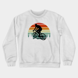 Cyclist vintage retro sunset style Crewneck Sweatshirt